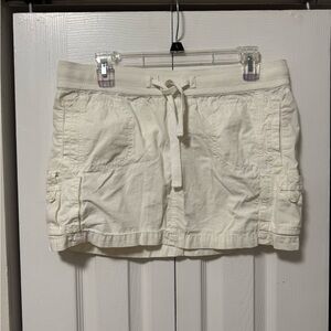 Y2K white cargo mini skirt
